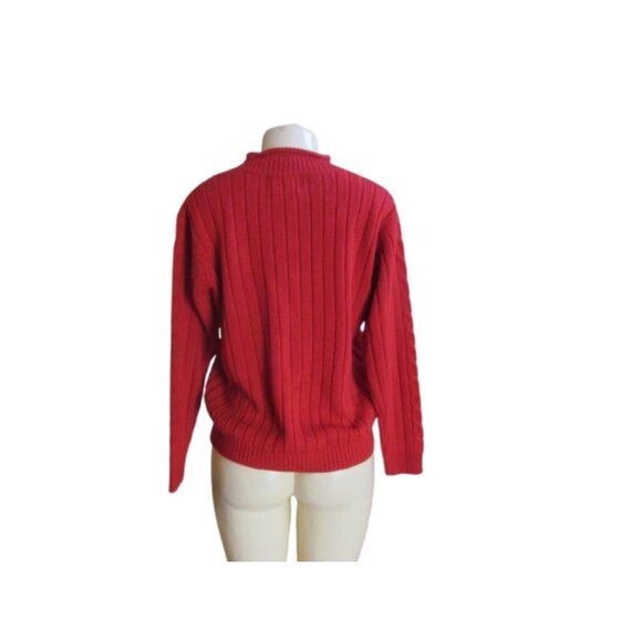 Vintage Cable Knit Red Sweater By Cascade Classics Size S - Picture 5 of 6